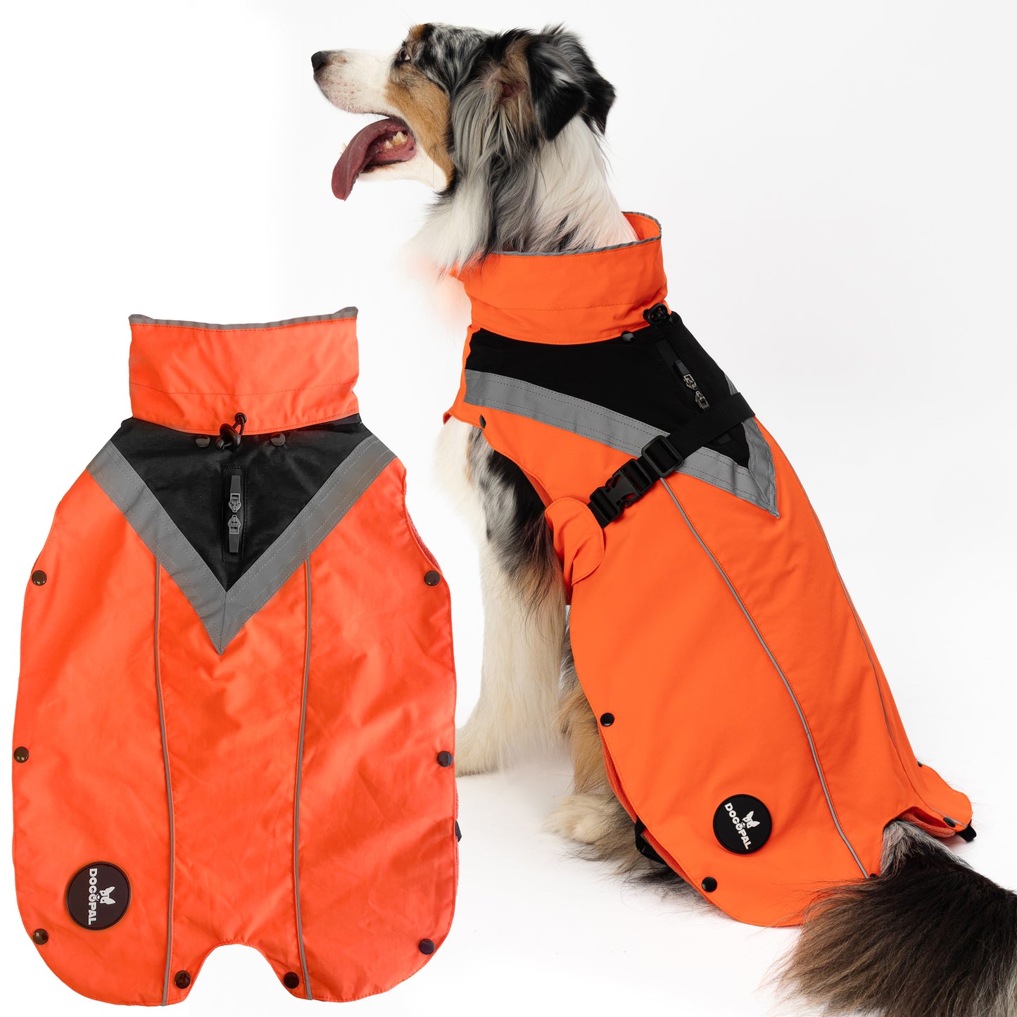 DOGOPAL All-Season Dog Coat with Removable Fleece - – Waterproof Dog Raincoat for Small & Large Dogs