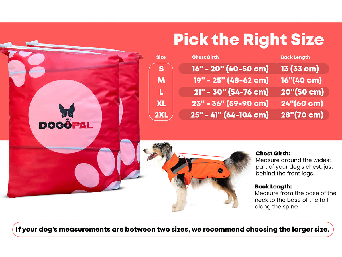DOGOPAL All-Season Dog Coat with Removable Fleece - – Waterproof Dog Raincoat for Small & Large Dogs