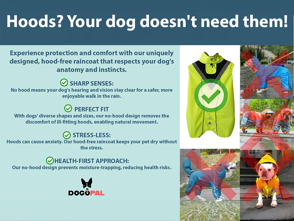 DOGOPAL Dog Raincoat- Reflective and Waterproof - for Small, Medium and Large Dogs