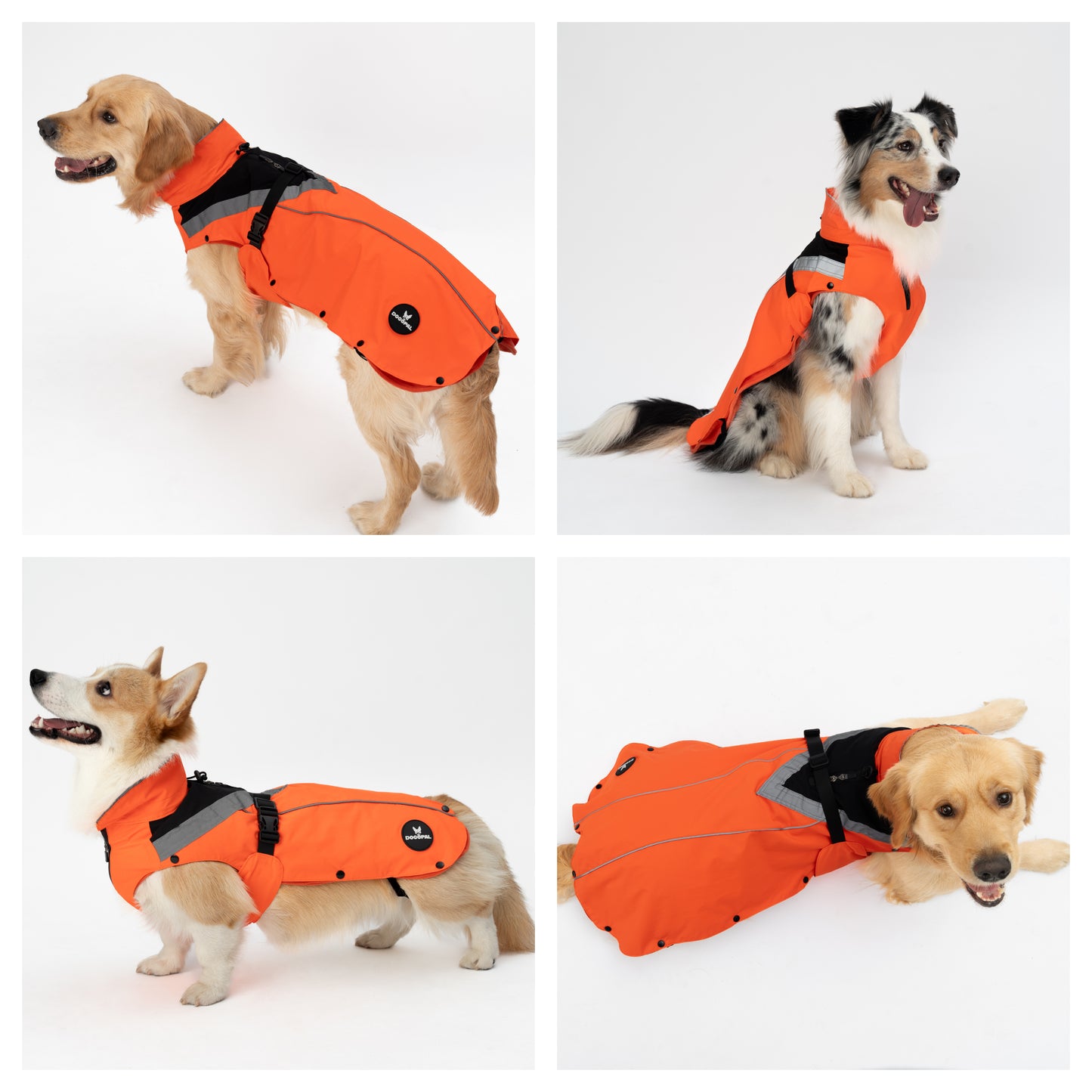 DOGOPAL All-Season Dog Coat with Removable Fleece - – Waterproof Dog Raincoat for Small & Large Dogs