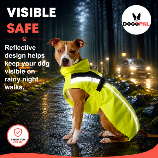 DOGOPAL Dog Raincoat- Reflective and Waterproof - for Small, Medium and Large Dogs