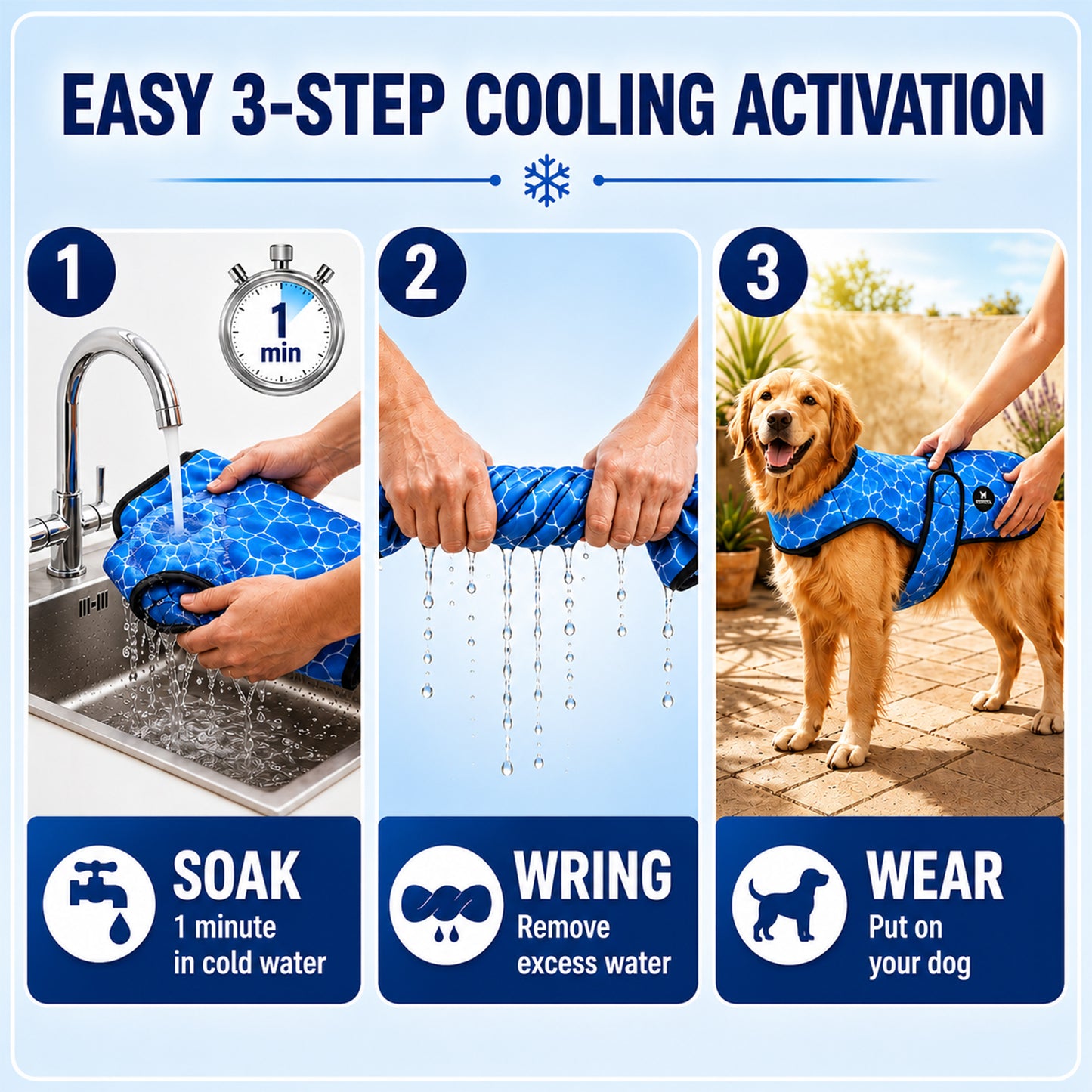 DOGOPAL Dog Cooling Vest for Dogs, Water-Activated UV Sun Protection for Hot Weather