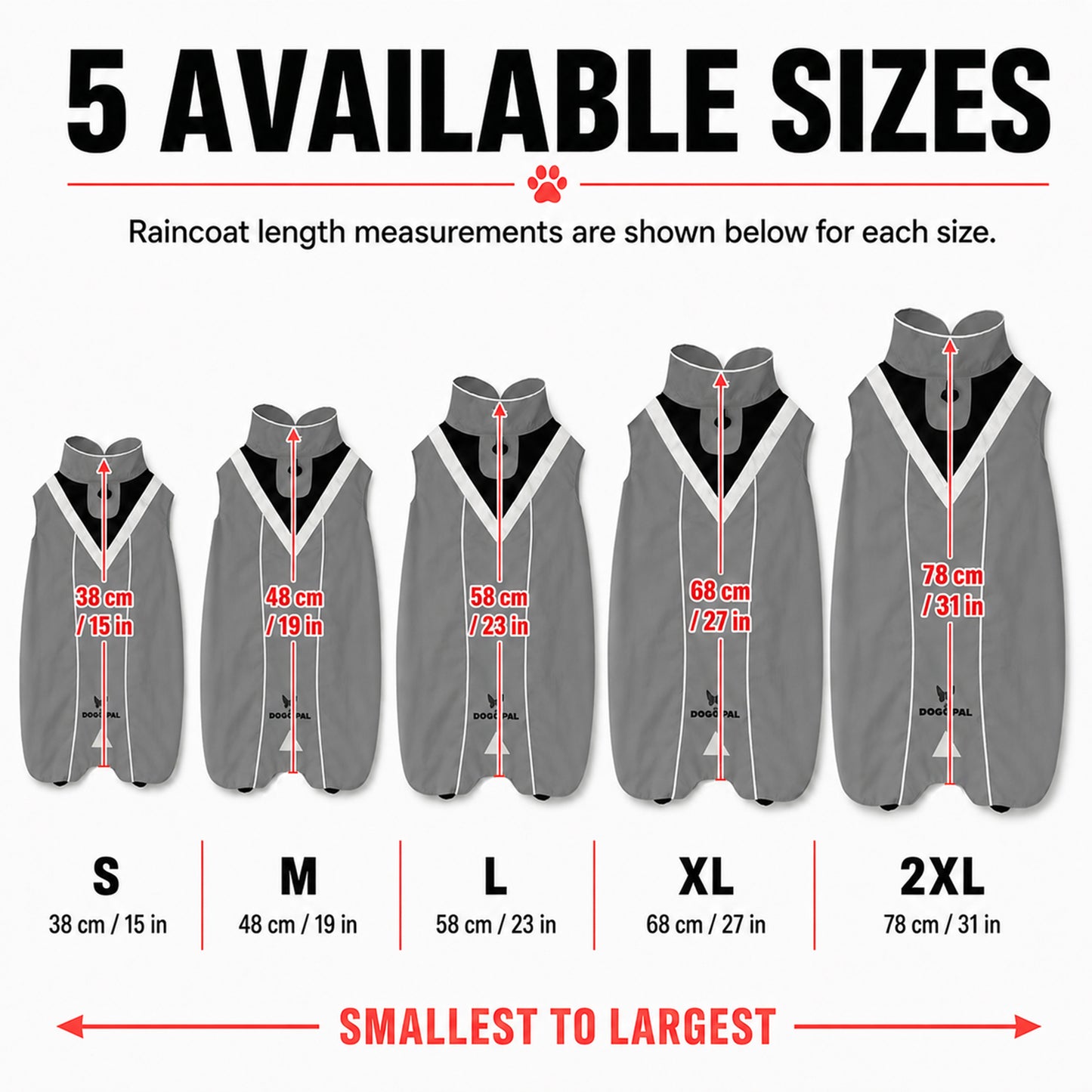 DOGOPAL Dog Raincoat- Reflective and Waterproof - for Small, Medium and Large Dogs