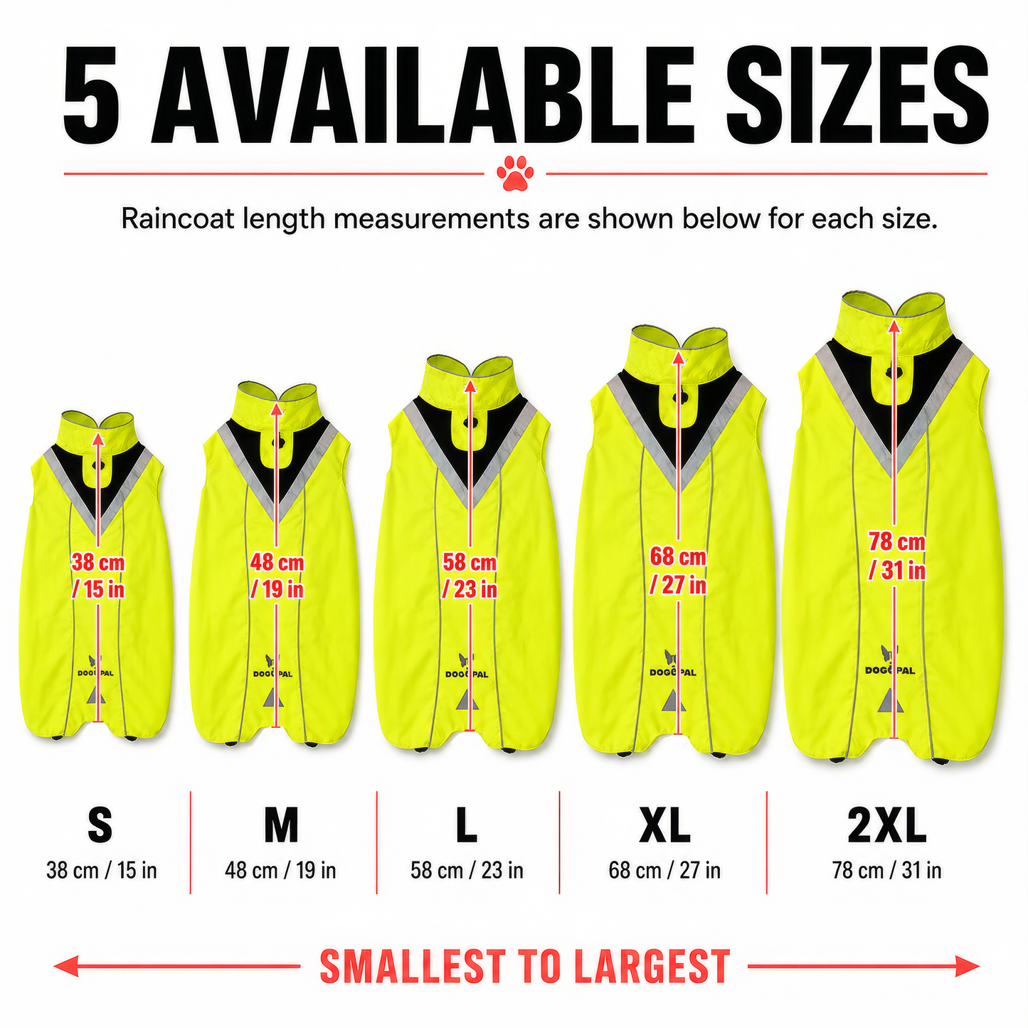 DOGOPAL Dog Raincoat- Reflective and Waterproof - for Small, Medium and Large Dogs