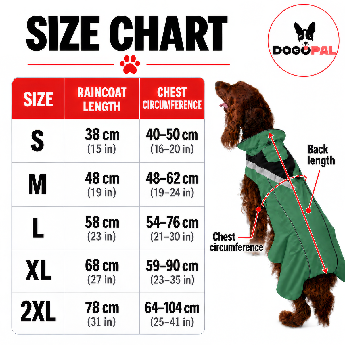 DOGOPAL All-Season Dog Coat with Removable Fleece – Waterproof Dog Raincoat for Small & Large Dogs GREEN