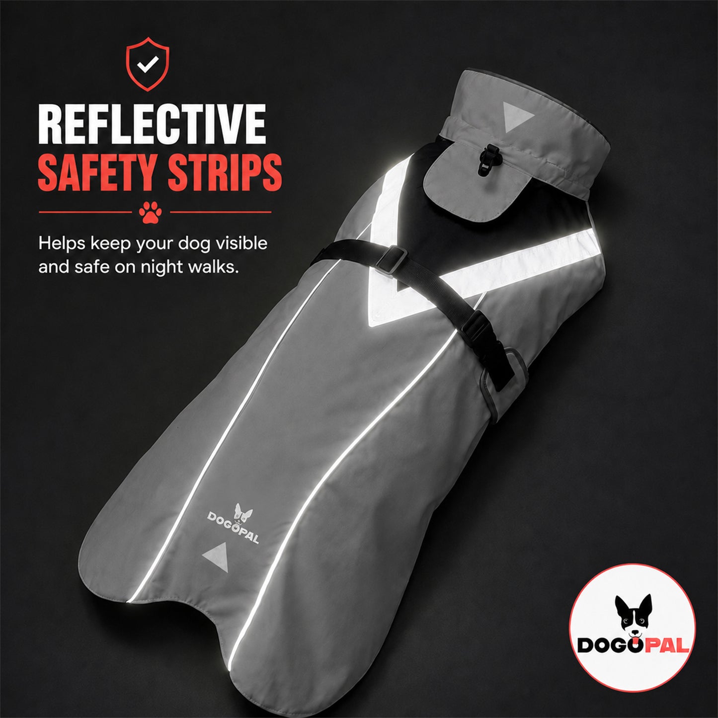 DOGOPAL Dog Raincoat- Reflective and Waterproof - for Small, Medium and Large Dogs