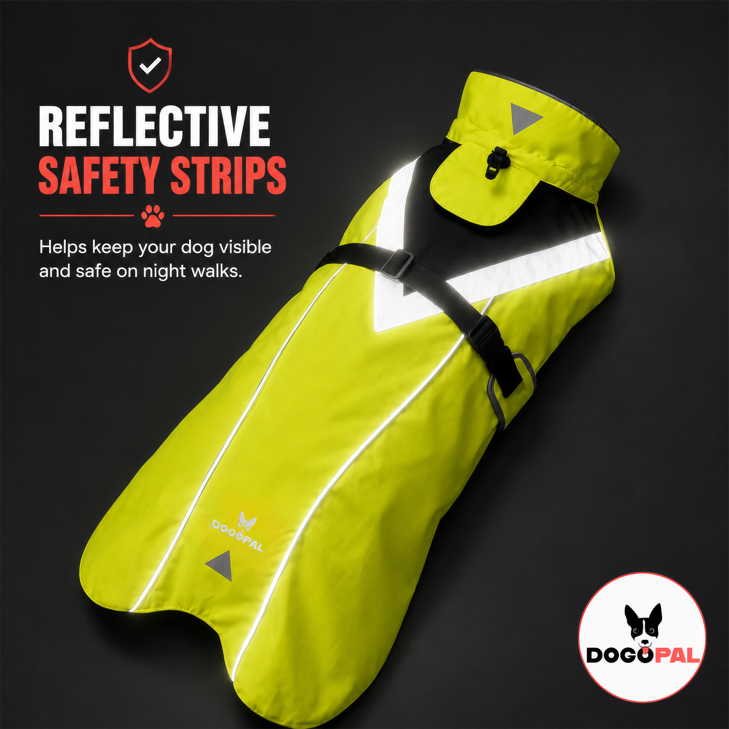 DOGOPAL Dog Raincoat- Reflective and Waterproof - for Small, Medium and Large Dogs