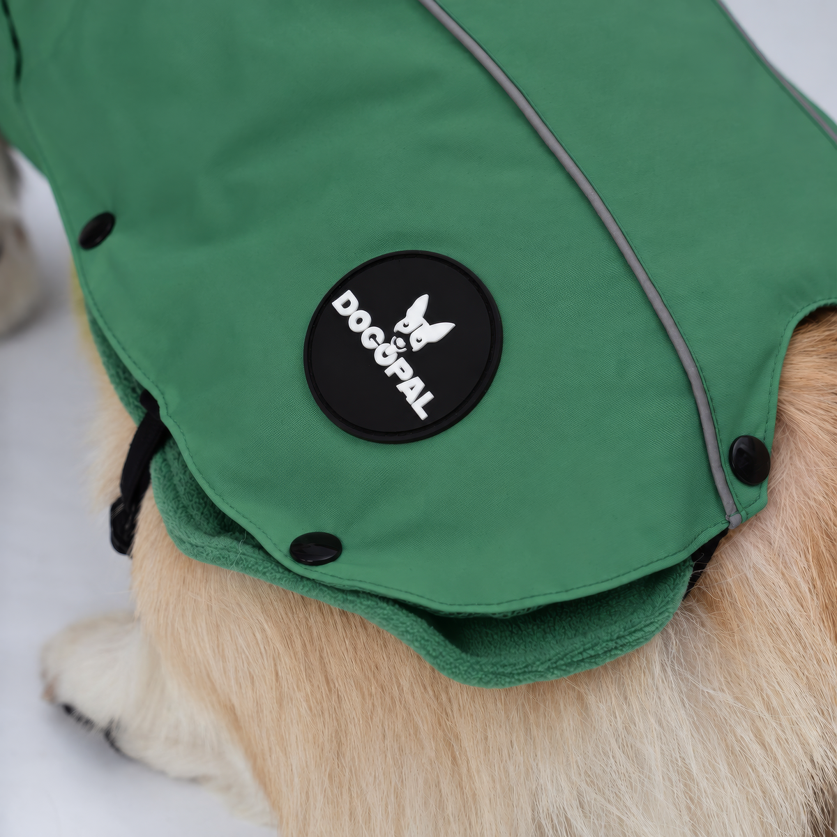 DOGOPAL All-Season Dog Coat with Removable Fleece – Waterproof Dog Raincoat for Small & Large Dogs GREEN