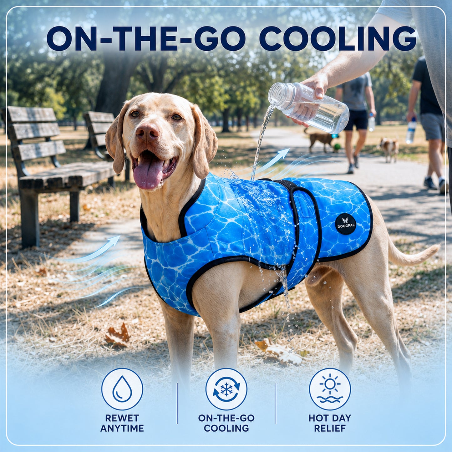 DOGOPAL Dog Cooling Vest for Dogs, Water-Activated UV Sun Protection for Hot Weather