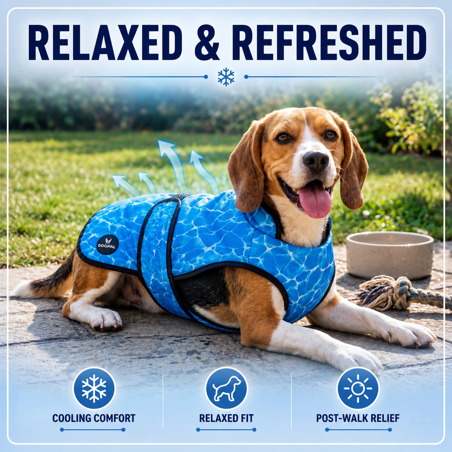DOGOPAL Dog Cooling Vest for Dogs, Water-Activated UV Sun Protection for Hot Weather