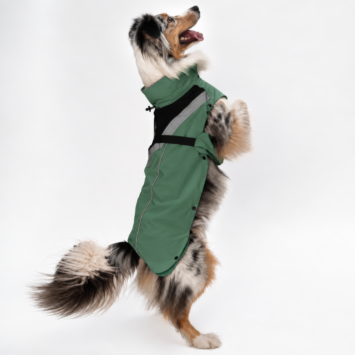 DOGOPAL All-Season Dog Coat with Removable Fleece – Waterproof Dog Raincoat for Small & Large Dogs GREEN