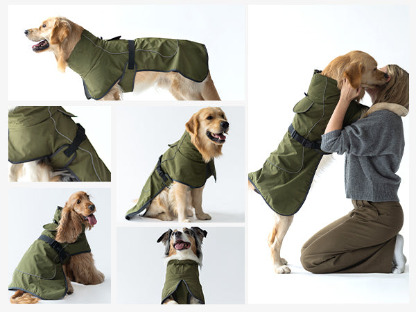 DOGOPAL Waterproof Dog Coat for Cold Weather, for Small, Medium, and Large Dogs - Windproof Breathable