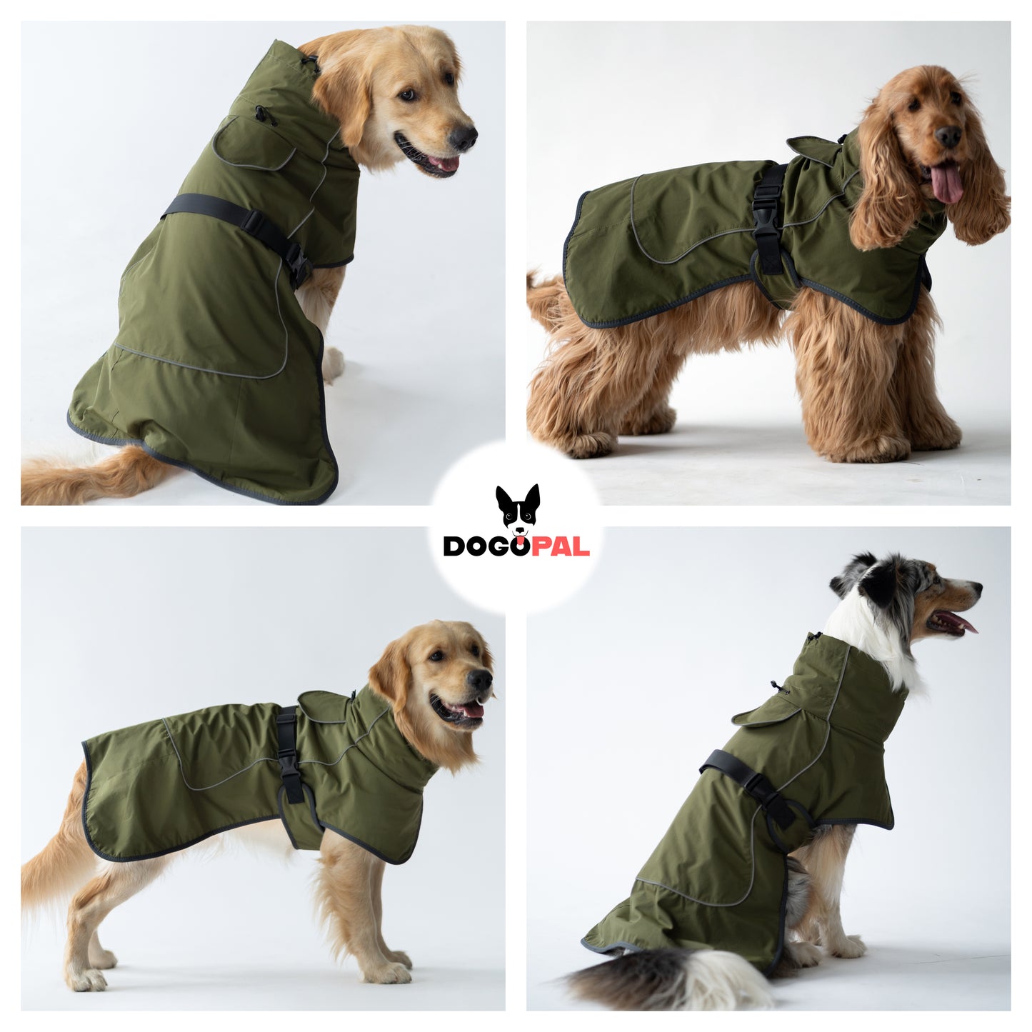 DOGOPAL Waterproof Dog Coat for Cold Weather, for Small, Medium, and Large Dogs - Windproof Breathable