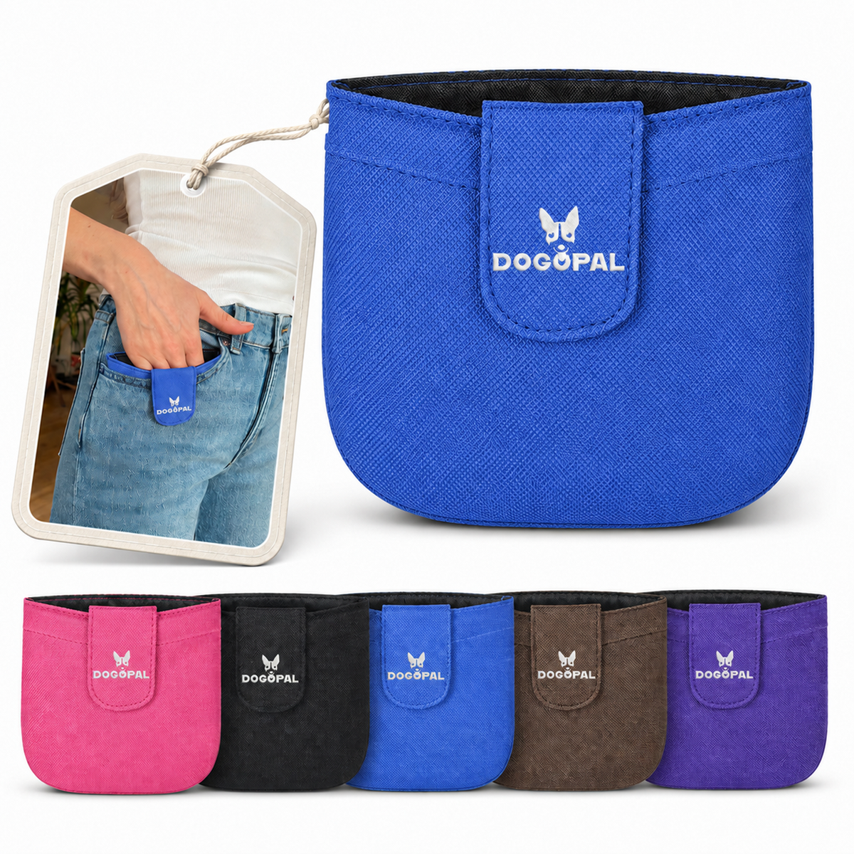 DOGOPAL Dog Treat Pouch for Training, Compact Pocket Treat Pouch with Magnetic Closure, Slim Dog Treat Bag and Treat Holder for Walks