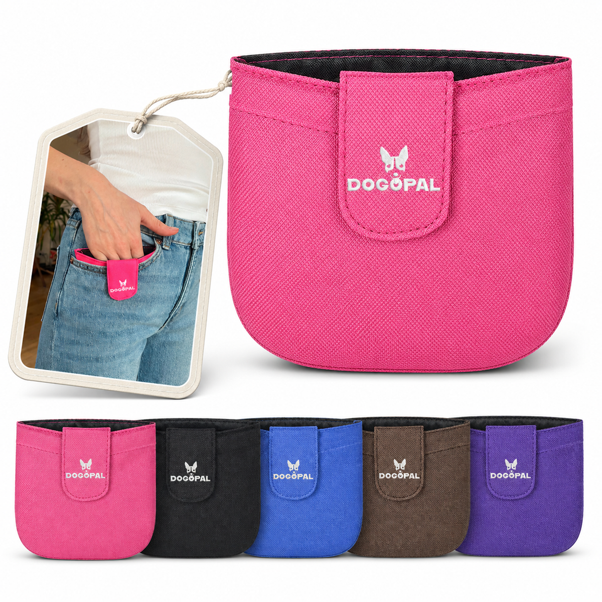 DOGOPAL Dog Treat Pouch for Training, Compact Pocket Treat Pouch with Magnetic Closure, Slim Dog Treat Bag and Treat Holder for Walks