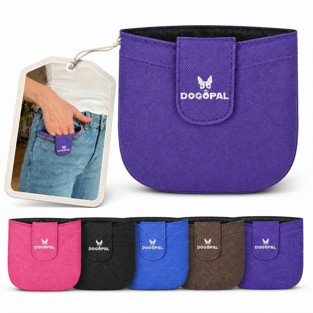 DOGOPAL Dog Treat Pouch for Training, Compact Pocket Treat Pouch with Magnetic Closure, Slim Dog Treat Bag and Treat Holder for Walks